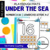 Ocean Playdough Mats | Numbers 0-20 & Lowercase Letters