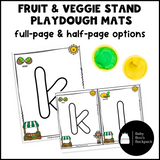 Fruit & Veggie Stand Playdough Mats