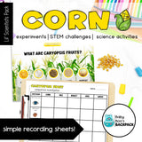 Corn Science | Activities, Experiments & Science Center Printables