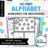 No Prep Alphabet Worksheets | Literacy Coloring & Tracing Worksheets