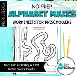 No Prep Alphabet Mazes | Literacy & Fine-Motor Worksheets