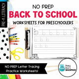 No Prep Back to School Literacy Worksheets | Letter Recognition Review