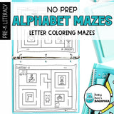 No Prep Alphabet Mazes | Literacy & Fine-Motor Worksheets