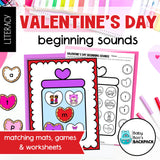 Valentine's Day Beginning Sounds Games & Worksheets | Letter Recognition