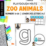 Zoo Playdough Mats | Numbers 0-20 & Lowercase Letters