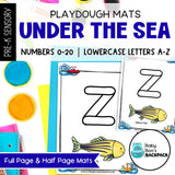 Ocean Playdough Mats | Numbers 0-20 & Lowercase Letters