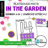 Garden Playdough Mats | Numbers 0-20 & Lowercase Letters
