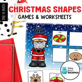 Christmas Shape Games & Coloring Worksheets