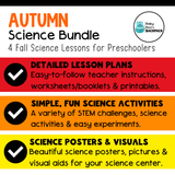 Autumn STEM Science Bundle | Apple, Pumpkin, Sunflower, Spider & Hibernation Activities