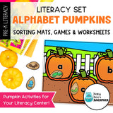 Alphabet Pumpkins Literacy Set | Sorting Mats, Games & Worksheets