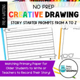 No Prep Creative Drawing Story Starters | Drawing Prompts from A to Z