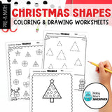 Christmas Shape Games & Coloring Worksheets