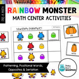 Rainbow Monster Math Set | Games, Sorting Mats & Worksheets