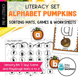 Alphabet Pumpkins Literacy Set | Sorting Mats, Games & Worksheets