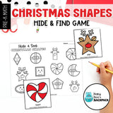 Christmas Shape Games & Coloring Worksheets