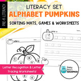 Alphabet Pumpkins Literacy Set | Sorting Mats, Games & Worksheets