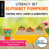 Alphabet Pumpkins Literacy Set | Sorting Mats, Games & Worksheets
