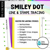 Smiley Dot Line and Shape Tracing Set | Writing Center Tracing Mats & Worksheets
