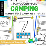 Camping Playdough Mats | Numbers 0-20 & Lowercase Letters a to z