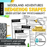 Hedgehog Shapes Yoga Lesson | Woodland Animal Yoga Stories, Yoga Cards & Yoga Games