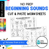Cut & Paste Beginning Sounds Worksheets | Letter Recognition Worksheets