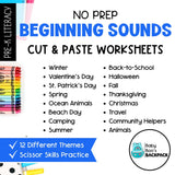 Cut & Paste Beginning Sounds Worksheets | Letter Recognition Worksheets