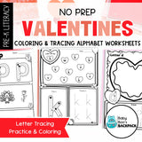No-Prep Valentine's Day Letter Recognition Worksheets | Beginning Sounds & Letter Tracing