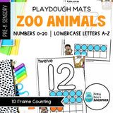 Zoo Playdough Mats | Numbers 0-20 & Lowercase Letters