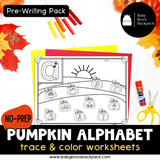 NO PREP Pumpkin Alphabet Trace & Color Worksheets
