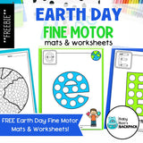 FREE Earth Day Fine Motor Mats & Worksheets