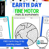 FREE Earth Day Fine Motor Mats & Worksheets