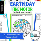 FREE Earth Day Fine Motor Mats & Worksheets