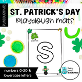 Pre-K St. Patrick's Day Playdough Mats | Numbers 0-20 and Lowercase Letters