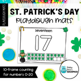 Pre-K St. Patrick's Day Playdough Mats | Numbers 0-20 and Lowercase Letters