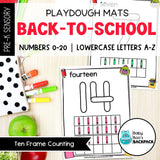 Back-to-School Playdough Mats | Numbers 0-20 & Lowercase Letters