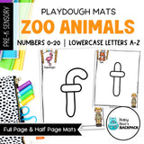 Zoo Playdough Mats | Numbers 0-20 & Lowercase Letters