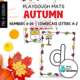 Autumn Playdough Mats | Numbers 0-20 & Lowercase Letters
