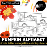 NO PREP Pumpkin Alphabet Trace & Color Worksheets