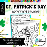 St. Patrick's Day Beginning Sounds Games & Worksheets | Letter Recognition
