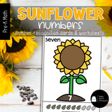 Sunflower Numbers | Number Tracers, Counting Mats & Number Coloring Worksheets