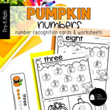 Pumpkin Numbers | Number Tracers, Counting Mats & Coloring Worksheets