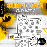 Sunflower Numbers | Number Tracers, Counting Mats & Number Coloring Worksheets