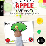 Apple Number Tracing Cards, Counting Mats & Coloring Worksheets