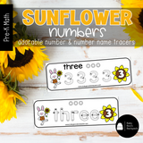Sunflower Numbers | Number Tracers, Counting Mats & Number Coloring Worksheets