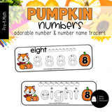 Pumpkin Numbers | Number Tracers, Counting Mats & Coloring Worksheets