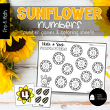 Sunflower Numbers | Number Tracers, Counting Mats & Number Coloring Worksheets