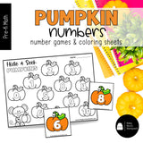 Pumpkin Numbers | Number Tracers, Counting Mats & Coloring Worksheets