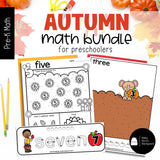 Autumn Math Bundle | Number Tracers, Counting Mats & Number Coloring Worksheets