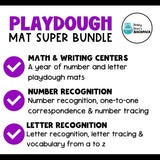 Playdough Mat Super Bundle | A Year of Playdough Mats | Math & Writing Centers