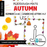 Autumn Playdough Mats | Numbers 0-20 & Lowercase Letters